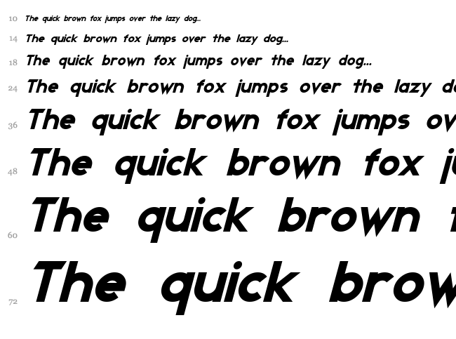 Transmetals font waterfall